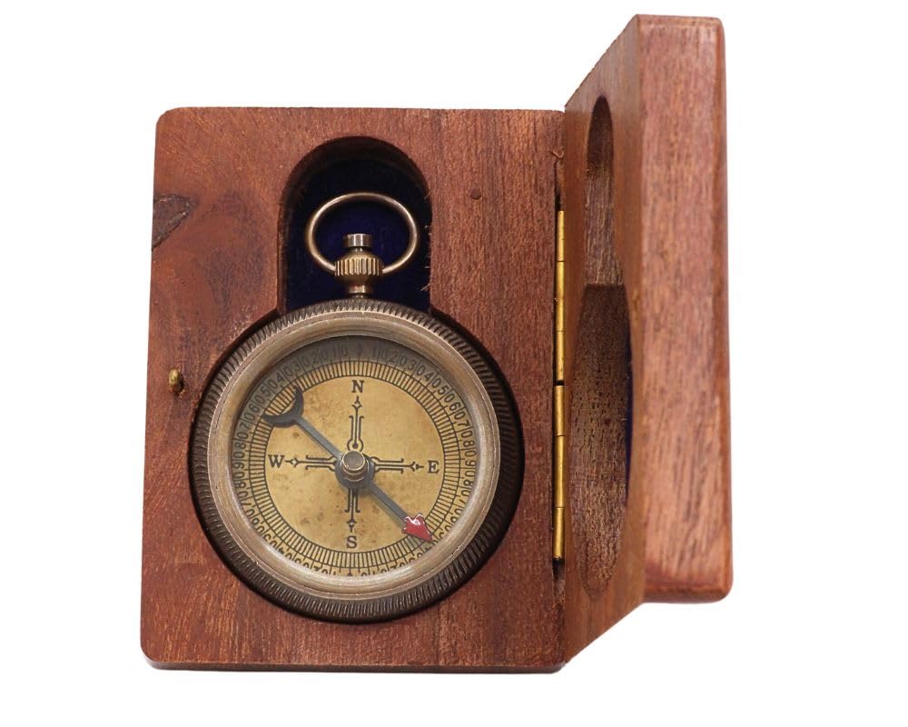 Psalm 32:8 Compass, Wooden Box view 3