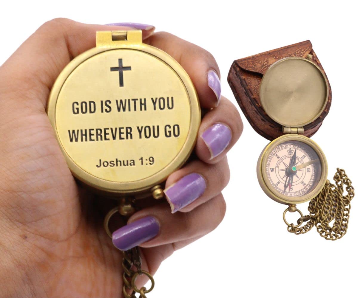 Psalm 32:8 Compass, Wooden Box view 6