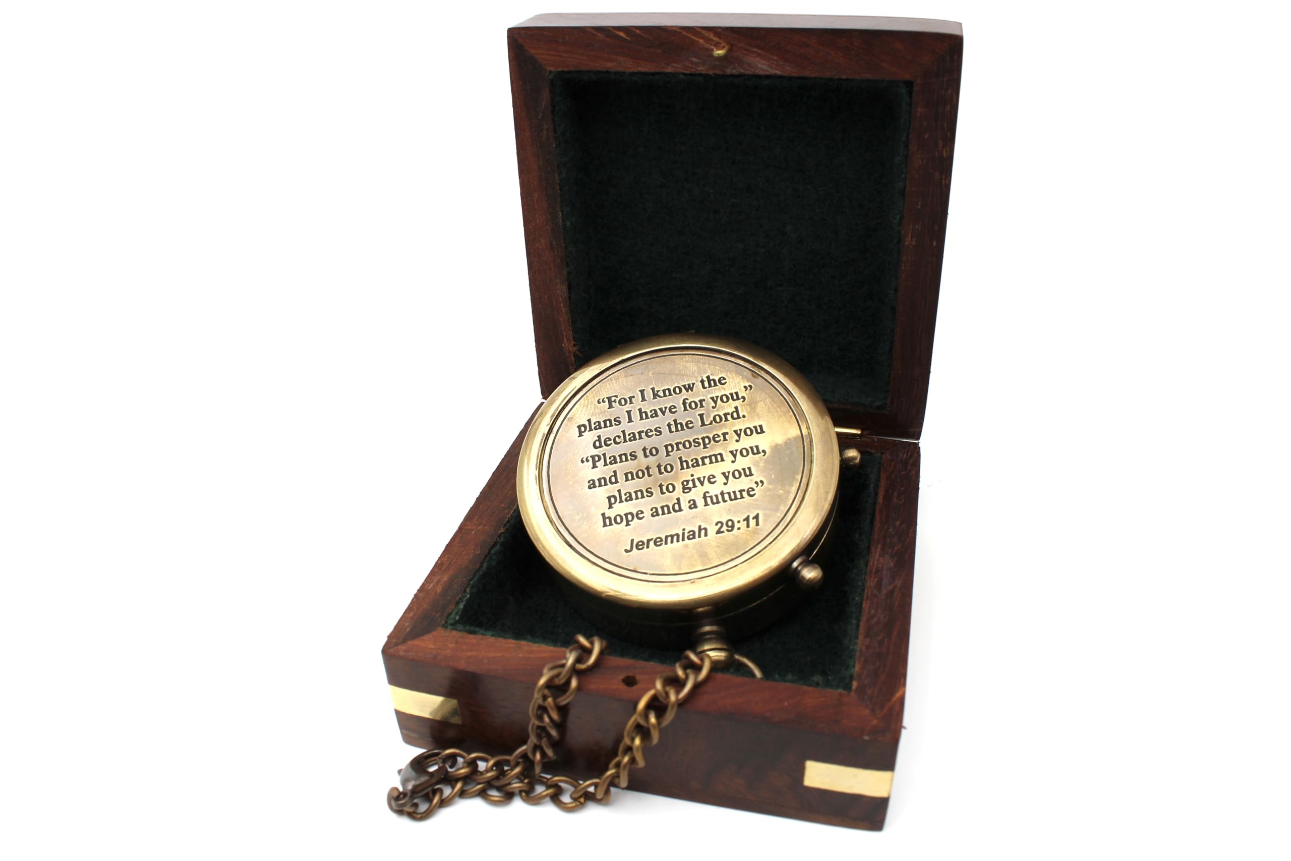 Jeremiah 29:11 Compass, Wooden Box view 2