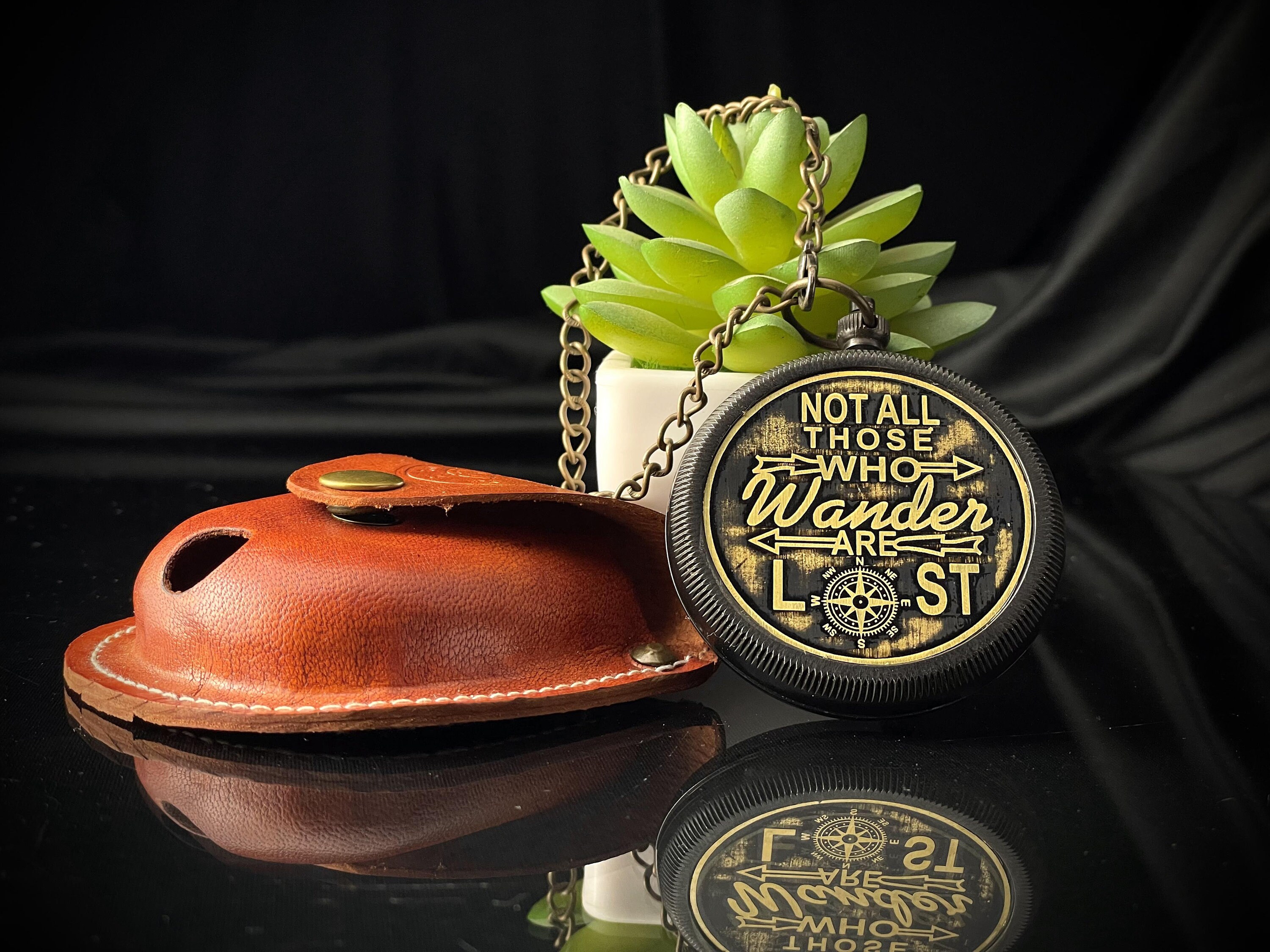 Religious Compass, Leather Case view 2