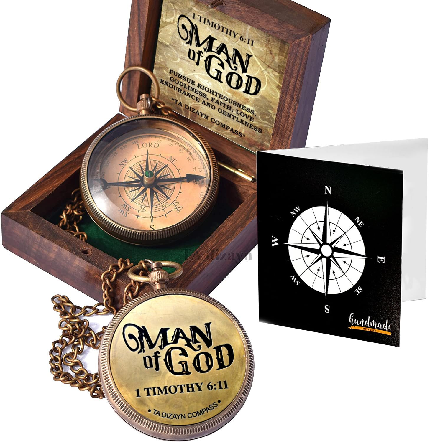 Man of God Compass, Wooden Box view 3