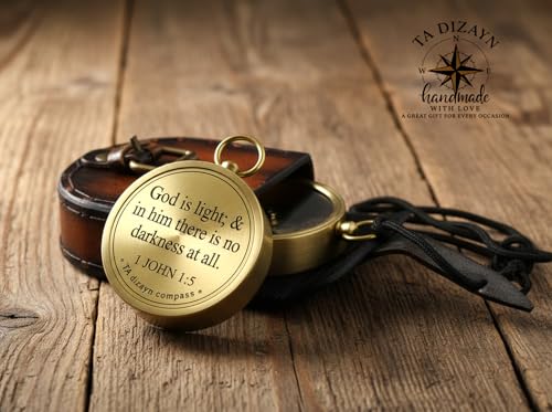 John 1:5 Compass, Leather Case view 4