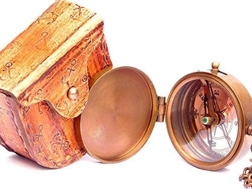 Robert Browning Quote Compass, Leather Case view 6
