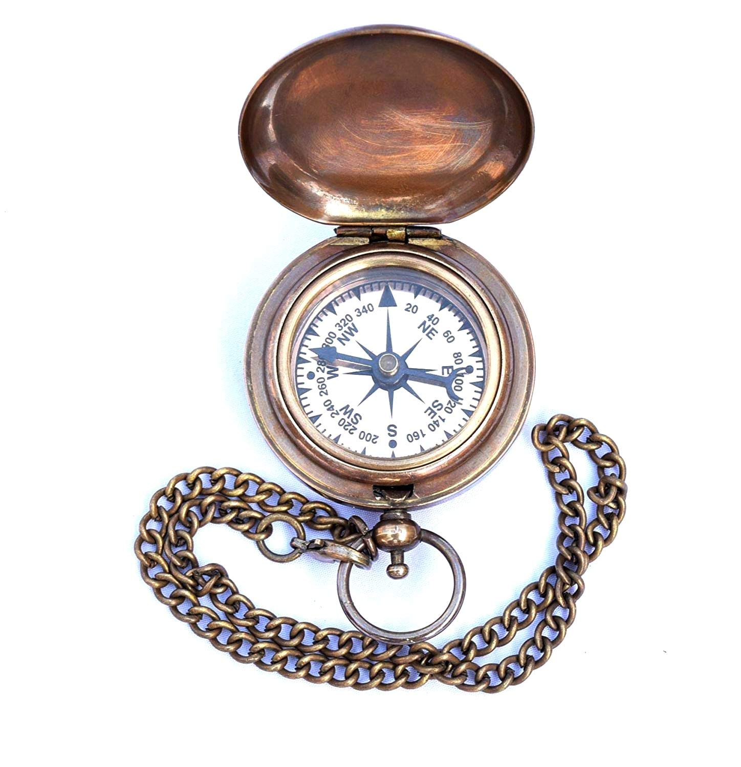 Push Button Compass, Leather Case view 2