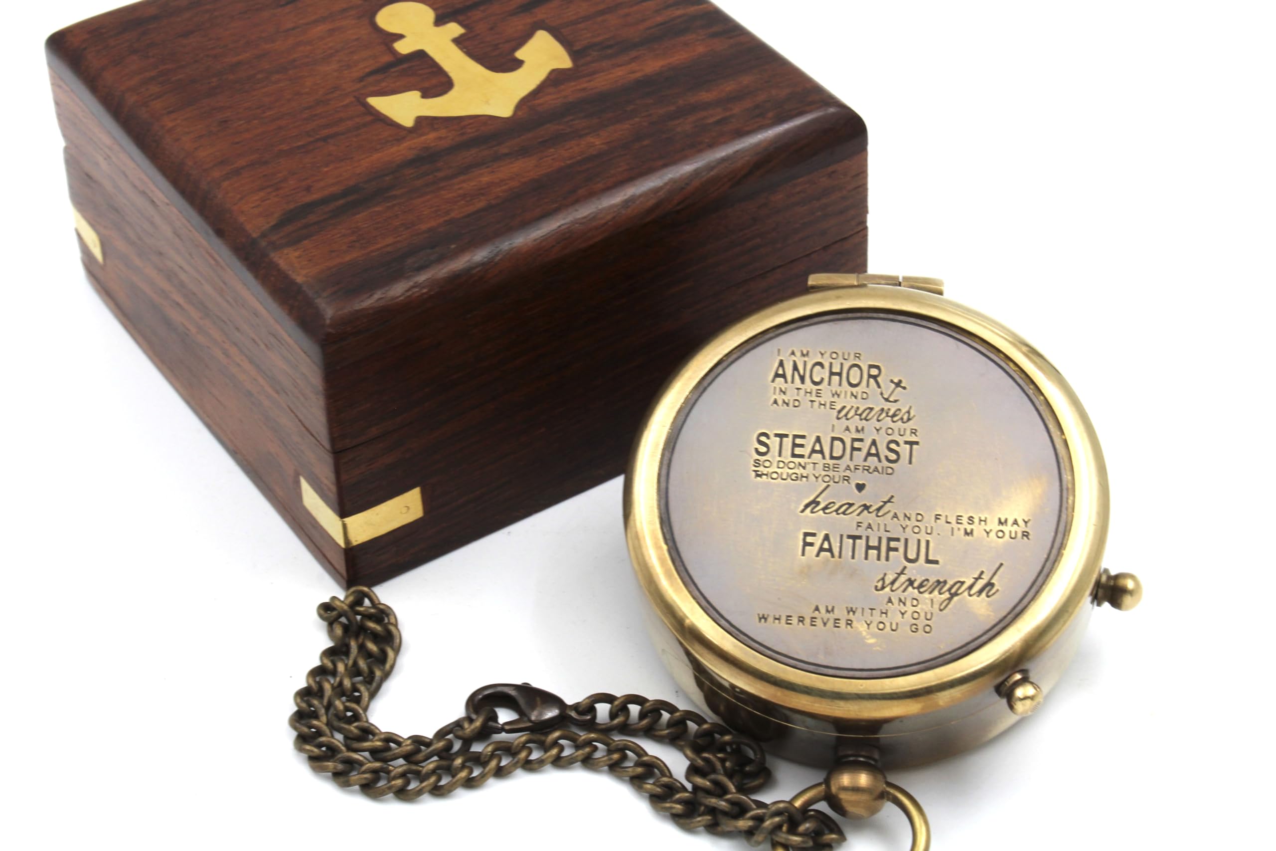I Am Your Anchor Compass, Wooden Box view 3