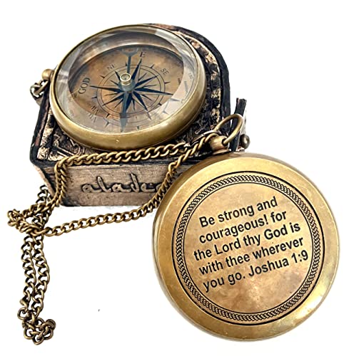 Joshua 1:9 Compass, Wooden Box view 2