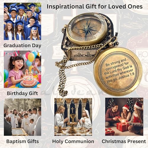 Joshua 1:9 Compass, Wooden Box view 6