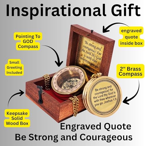 Joshua 1:9 Compass, Wooden Box view 4