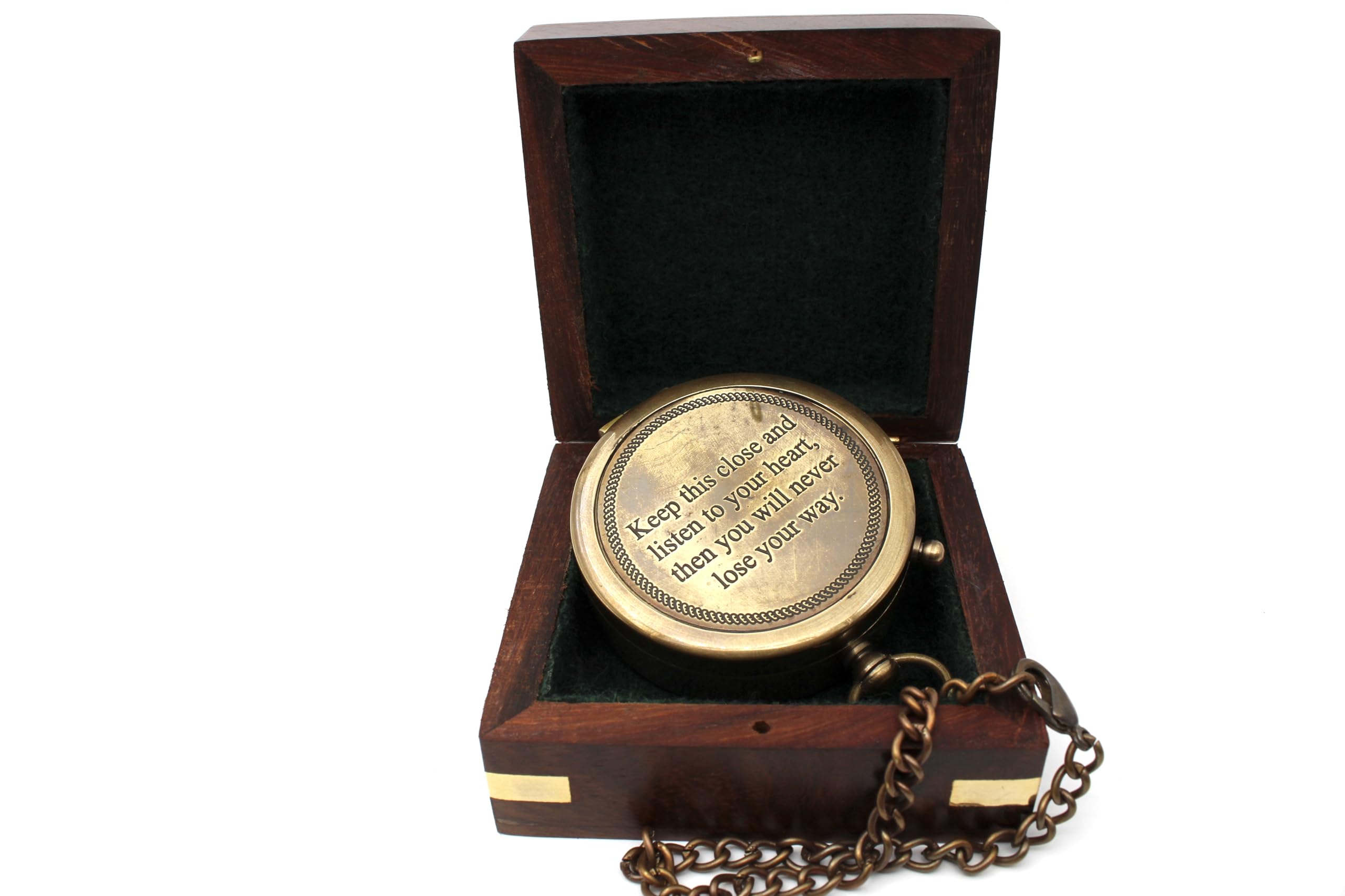 Follow Your Heart Compass, Wooden Box view 3