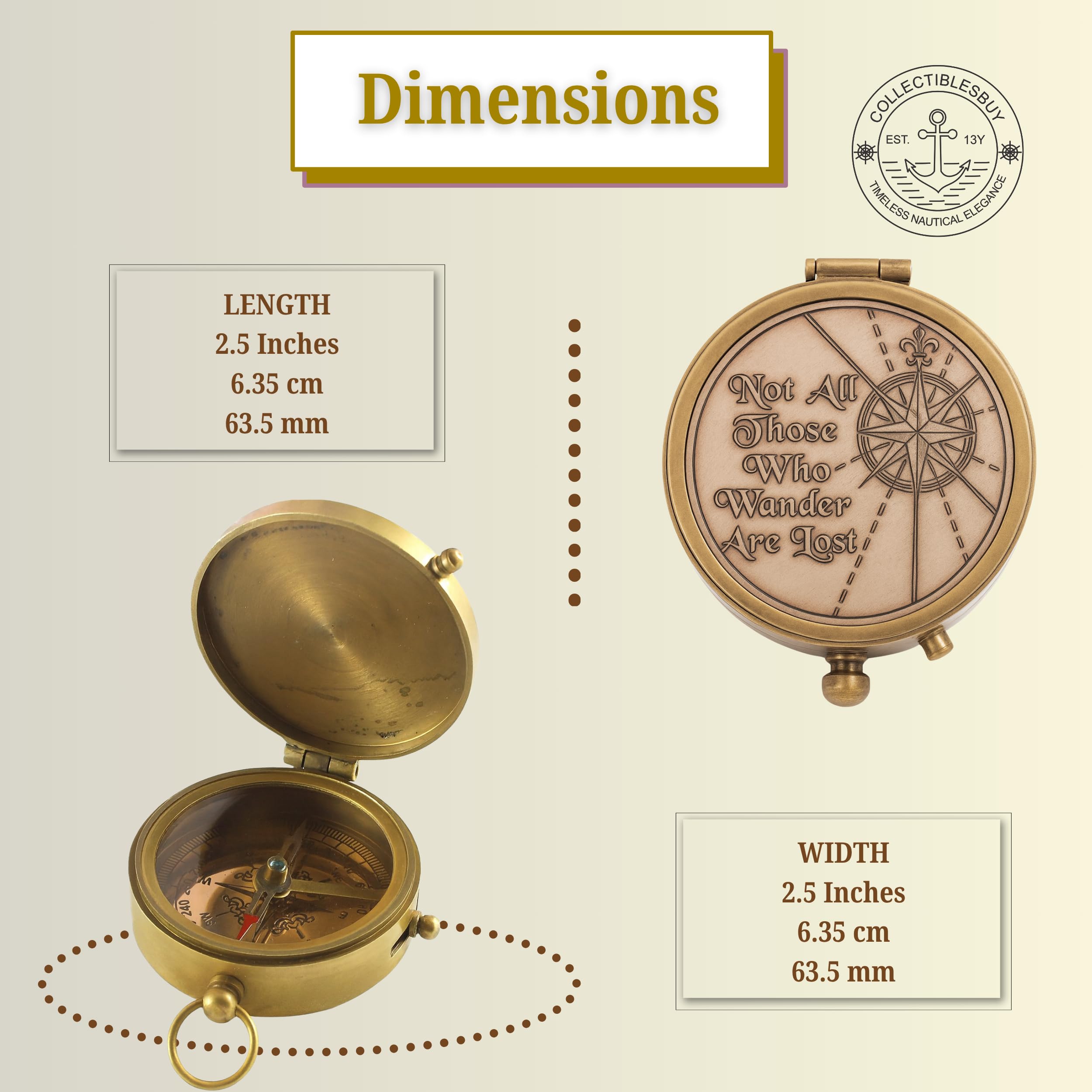 Tolkien Quote Compass, Leather Case view 3