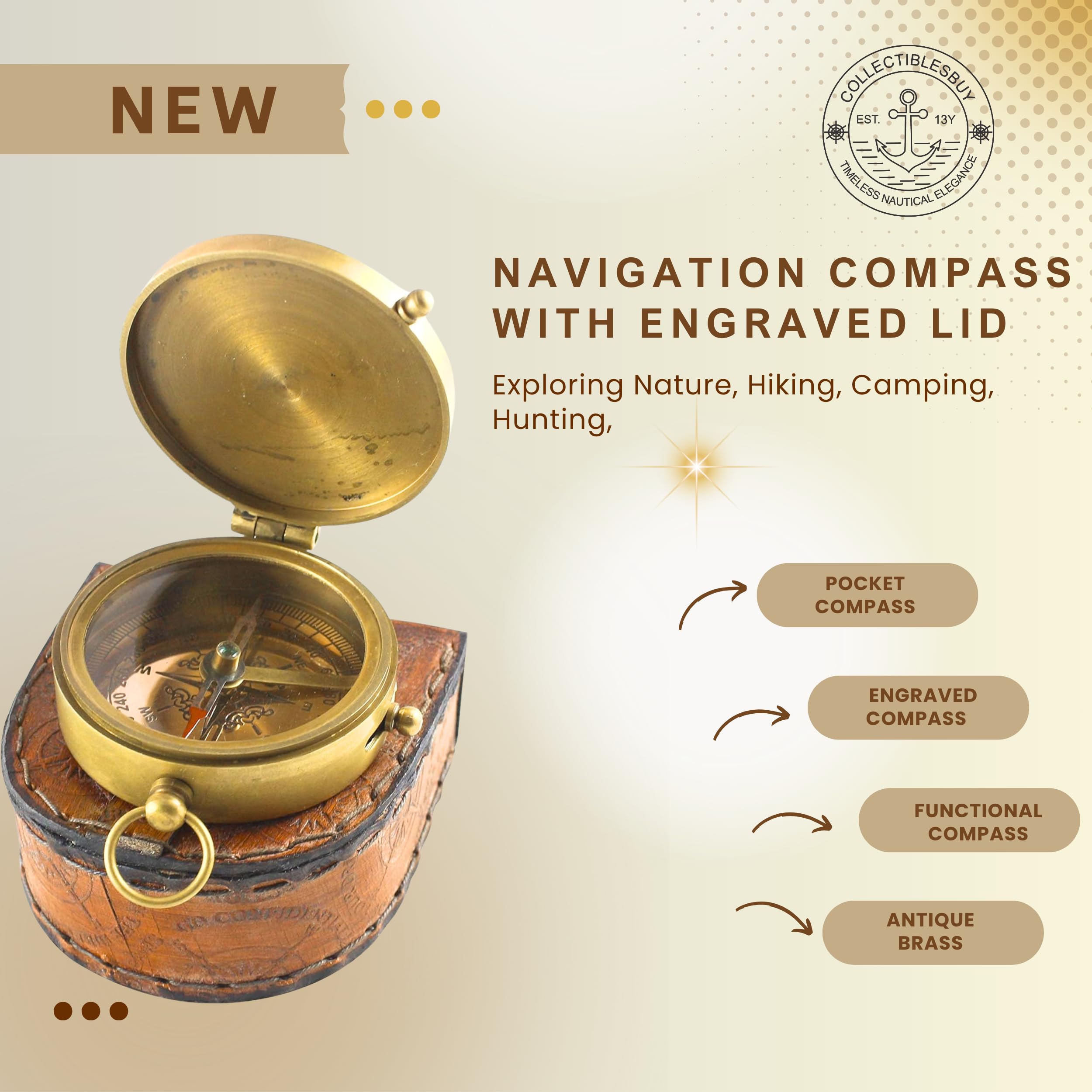 Tolkien Quote Compass, Leather Case view 5