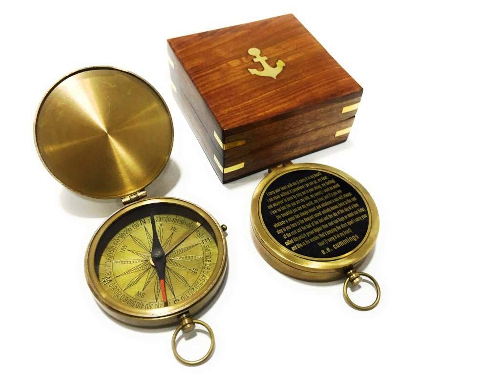 I Carry Your Heart With Me Compass, Wooden Box view 2