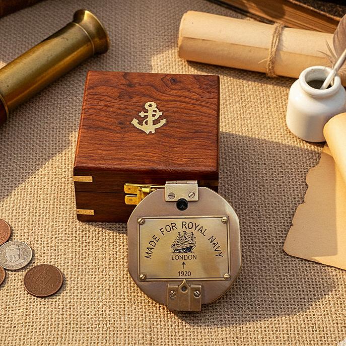 Brunton Compass, Wooden Box view 3