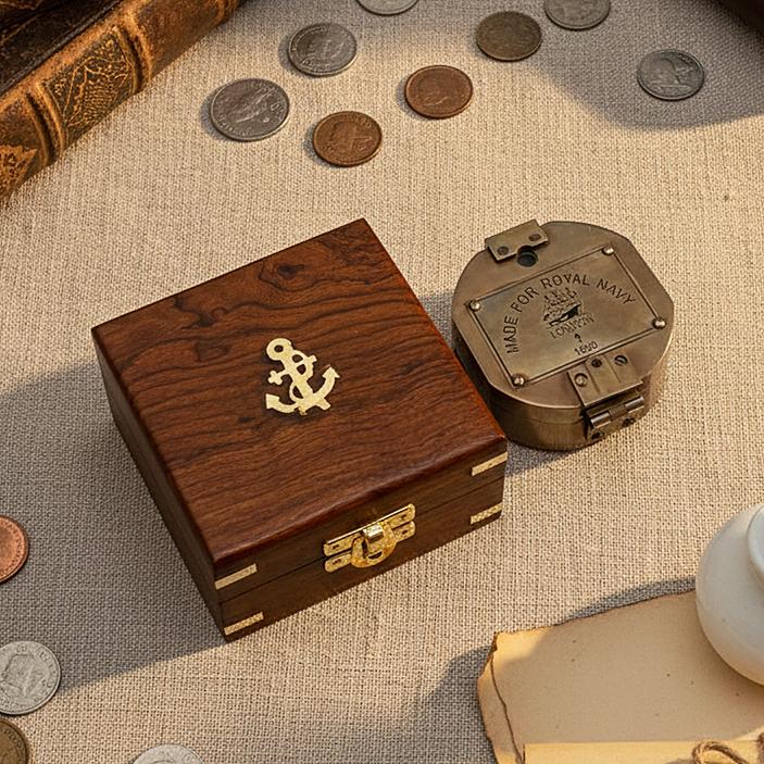 Brunton Compass, Wooden Box view 6