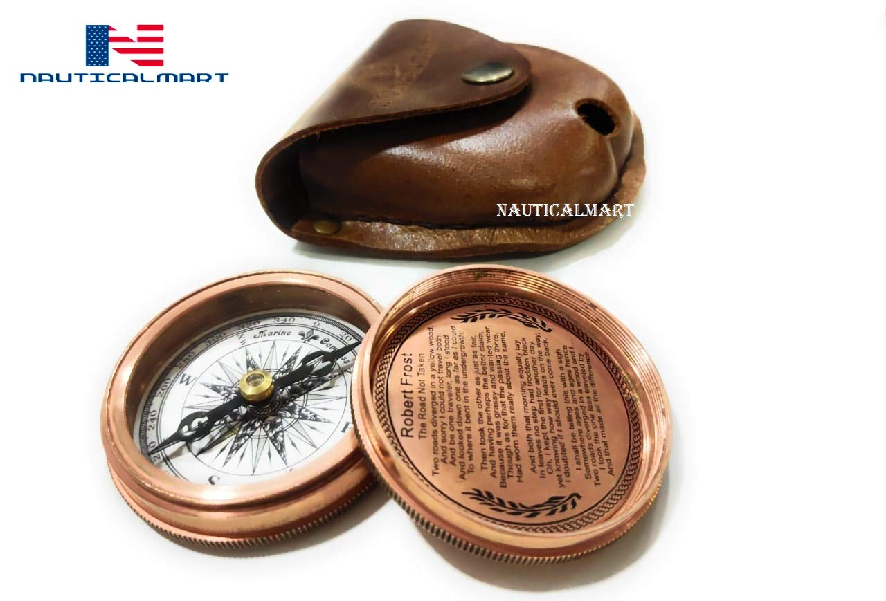 Thoreau Quote Compass, Leather Case view 2