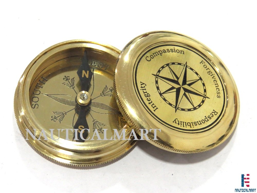 Robert Frost Quote Compass, Leather Case view 4