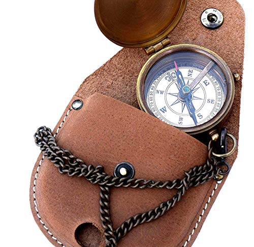 Thoreau Quote Compass, Leather Case view 3