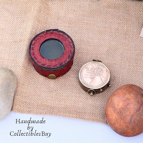 Motivational Compass, Round Leather Case view 3