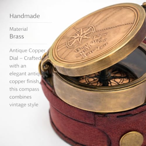 Motivational Compass, Round Leather Case view 6