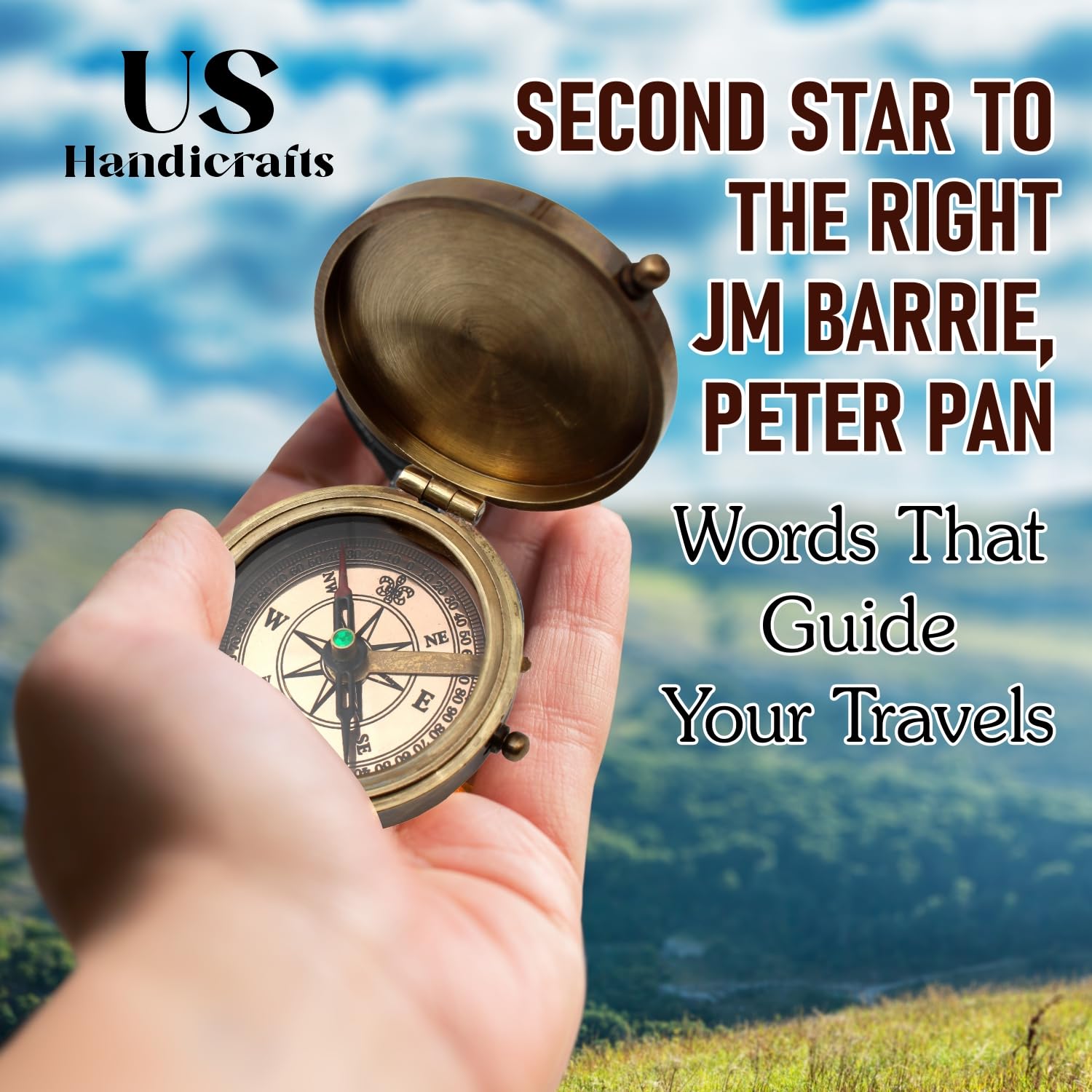 Second Star to the Right Compass, Wooden Box view 2