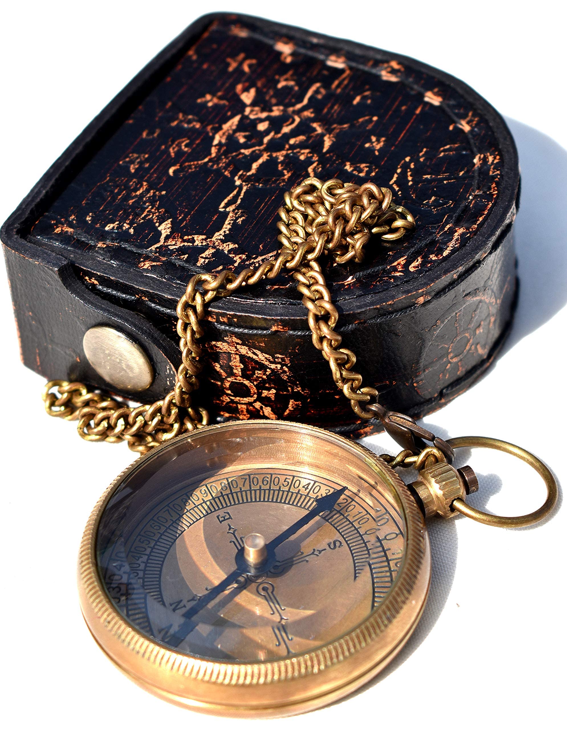 Thoreau Quote Compass, Leather Case view 6