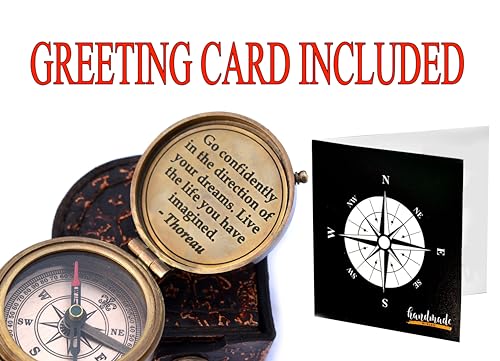 Thoreau Quote Compass, Leather Case view 6