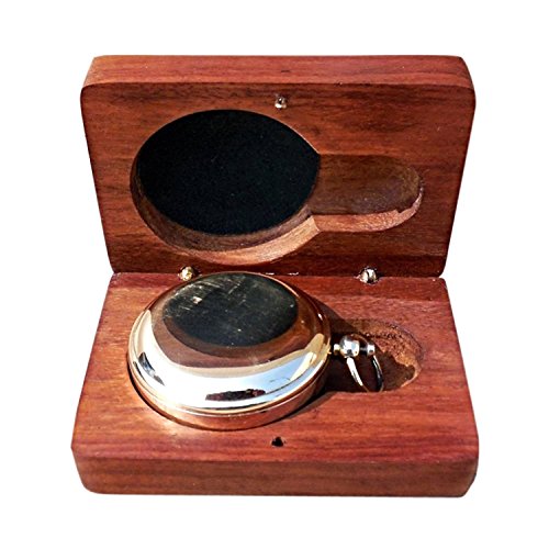 Antique Finish Compass, Wooden Box view 4
