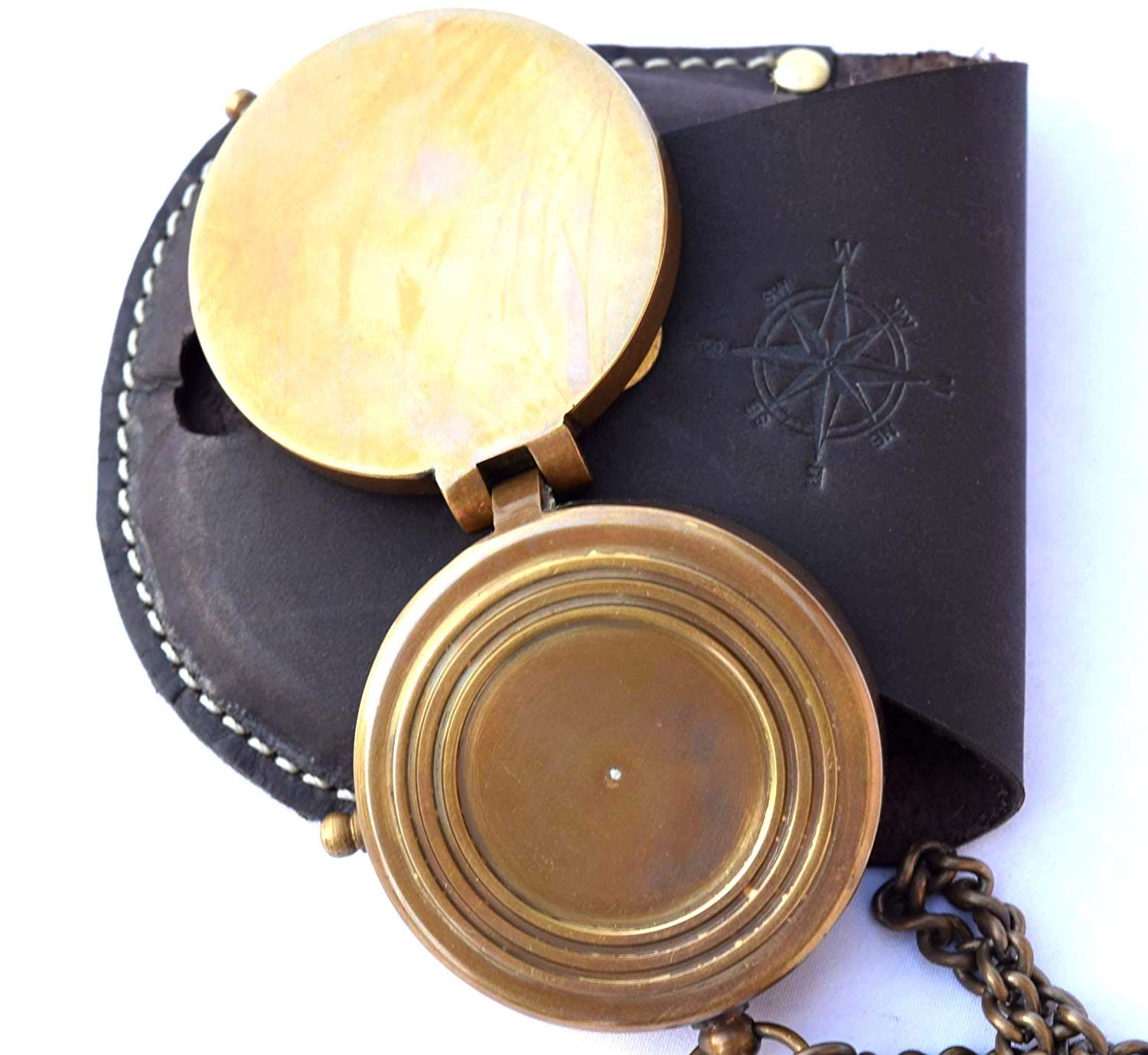 Thoreau Quote Compass, Leather Case view 5