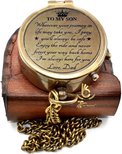 To My Son Compass, Leather Case view 2