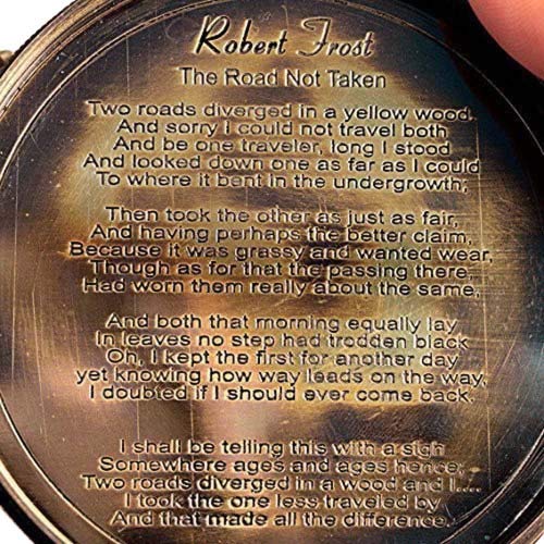 Robert Frost Quote Compass, Leather Case view 5