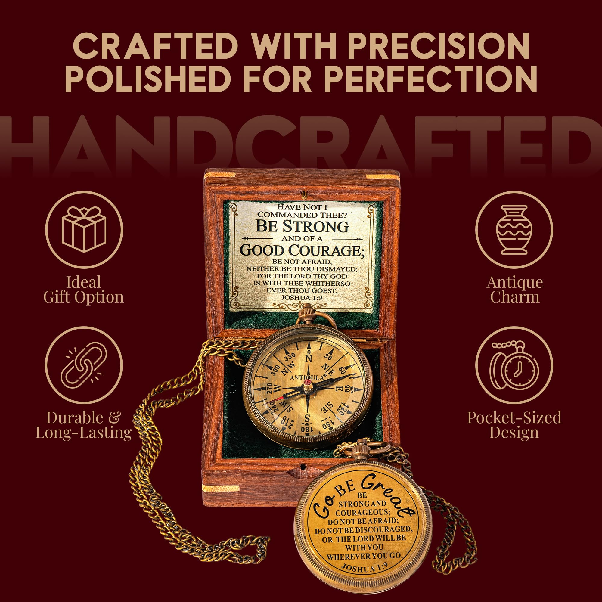 Motivational Compass, Wooden Box & Gift Box view 3