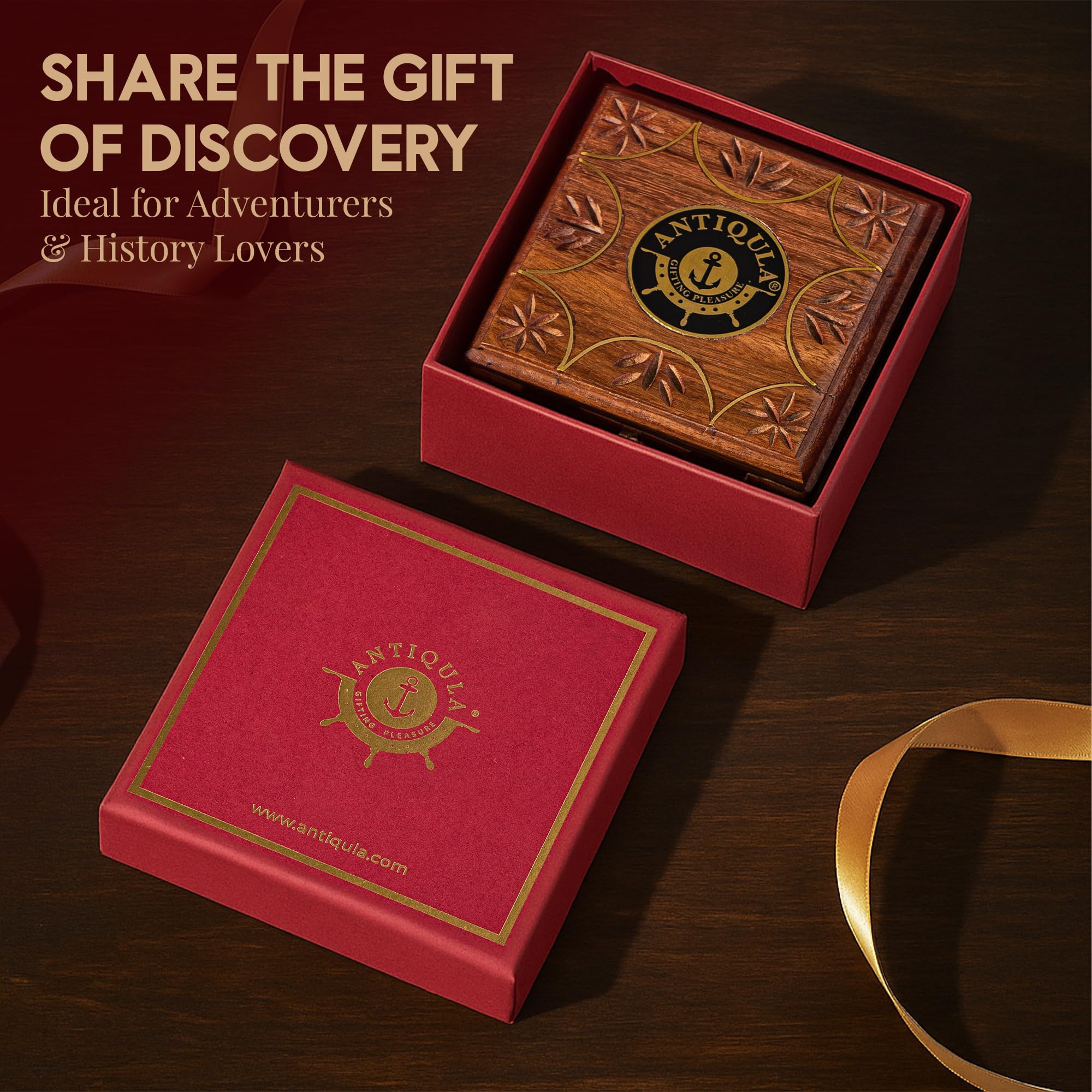 Motivational Compass, Wooden Box & Gift Box view 5