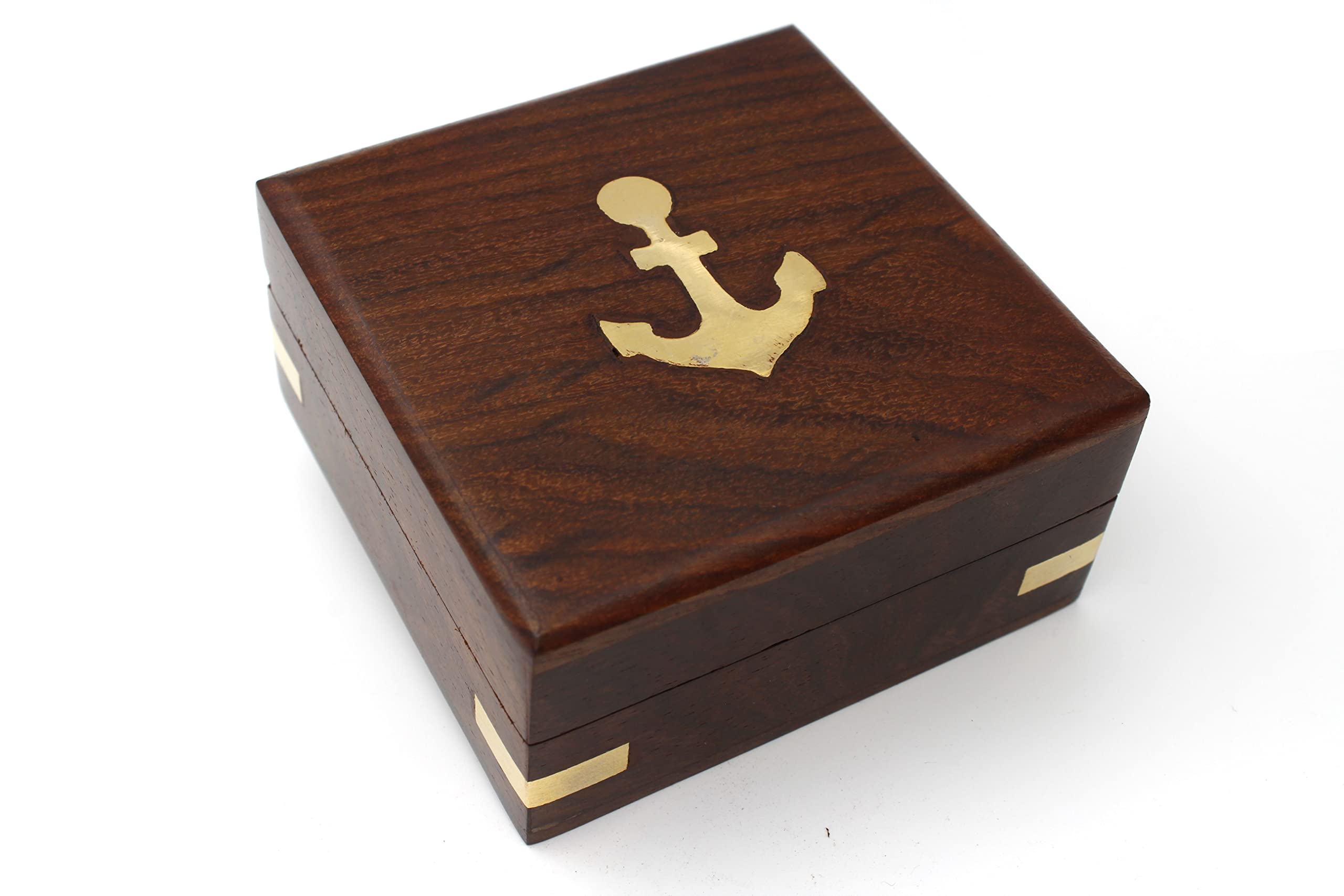 Proverbs 3:5-6 Compass, Wooden Box view 6