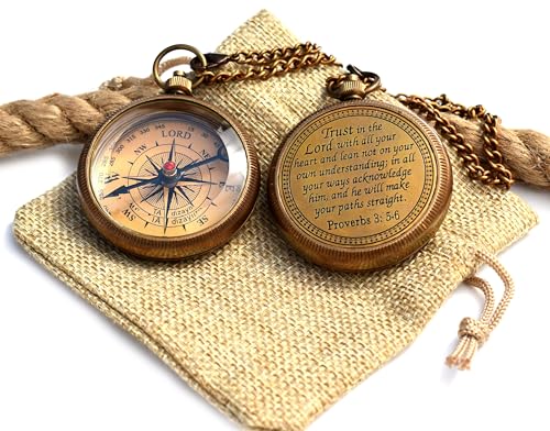 Proverbs 3:5-6 Compass, Antique Finish view 2