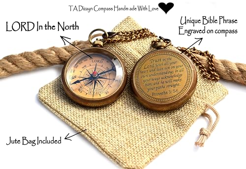 Proverbs 3:5-6 Compass, Antique Finish view 4