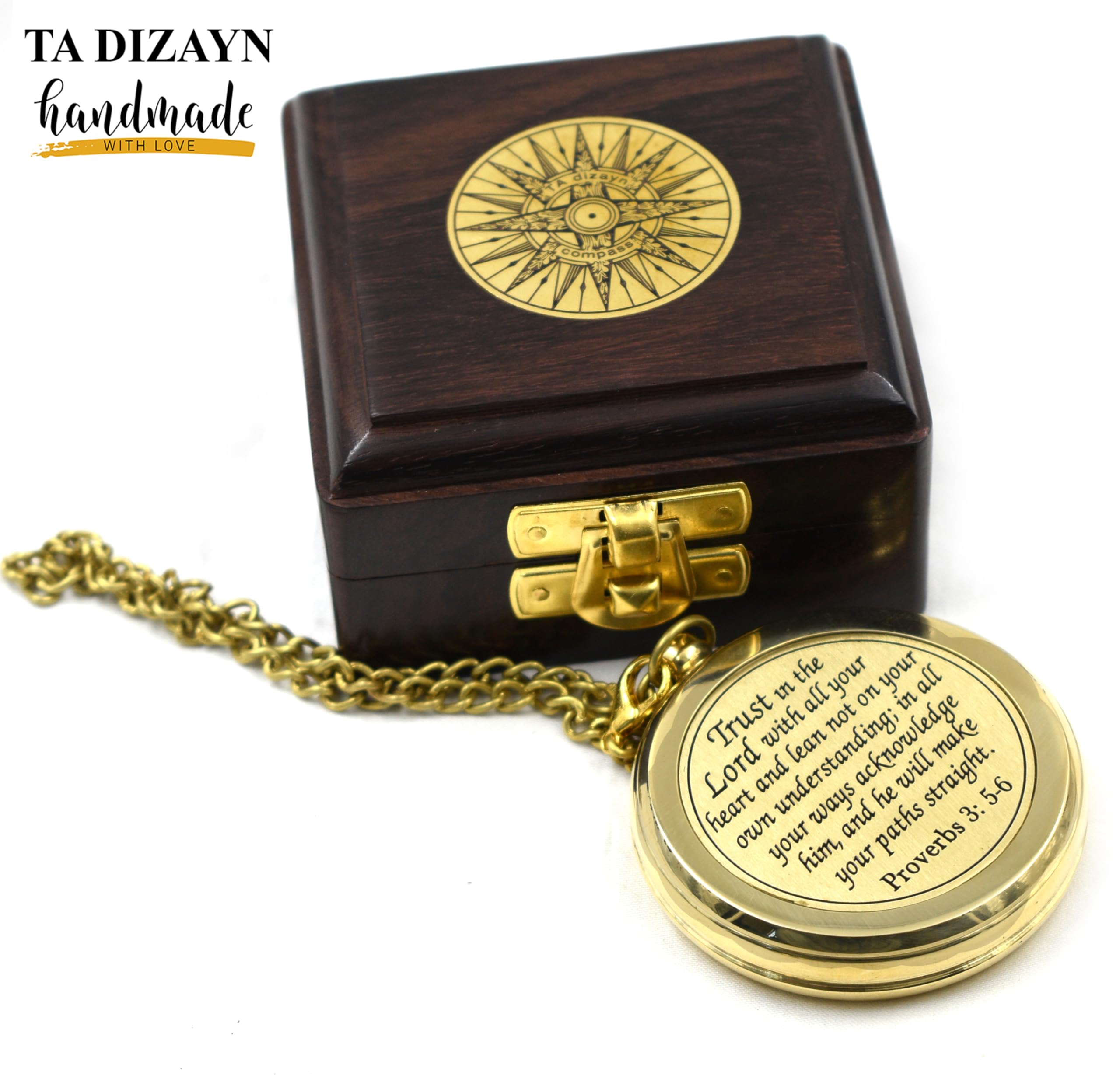 Trust in the Lord Compass, Wooden Box view 5