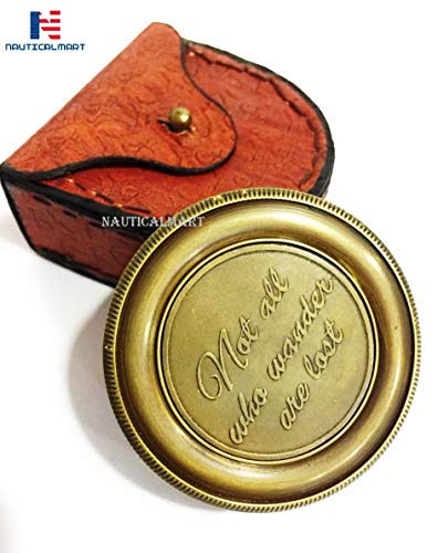 Motivational Compass, Round Leather Case view 4