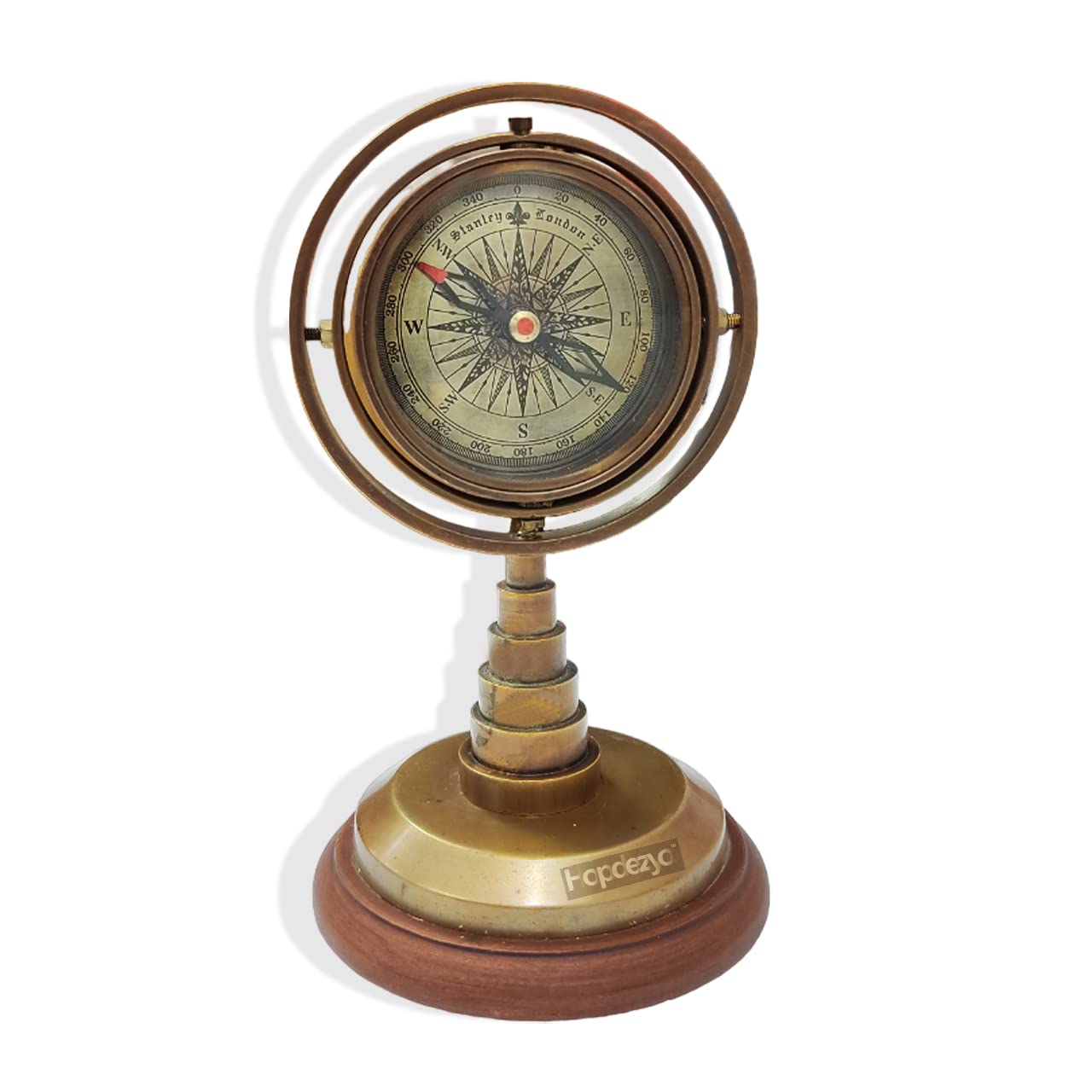 Gimbal Compass on Wooden Base view 3
