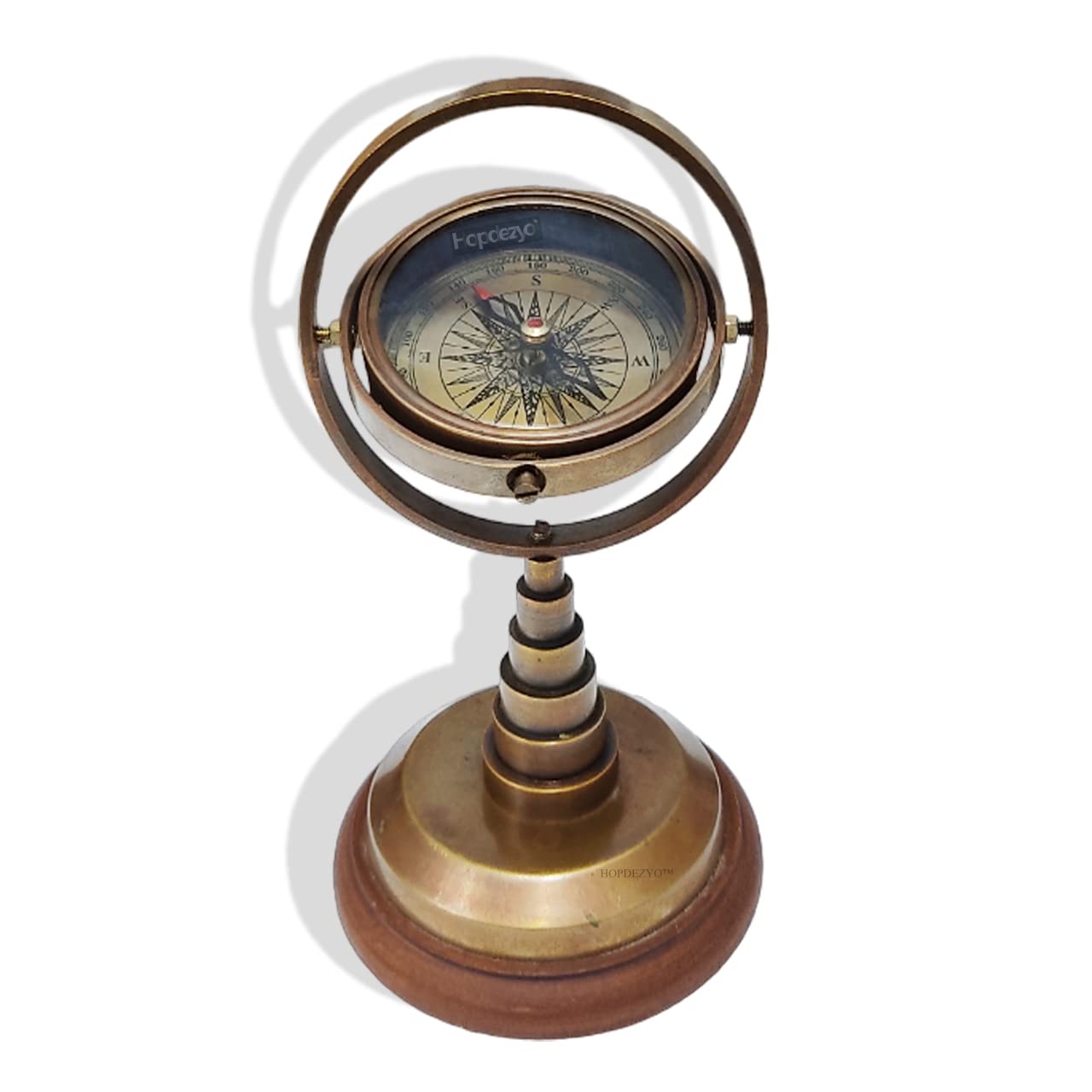 Gimbal Compass on Wooden Base view 4