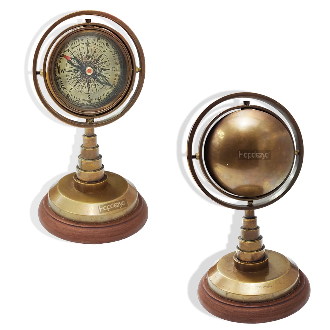 Gimbal Compass on Wooden Base view 6