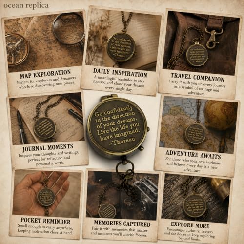 Thoreau Quote Compass, Wooden Box view 6