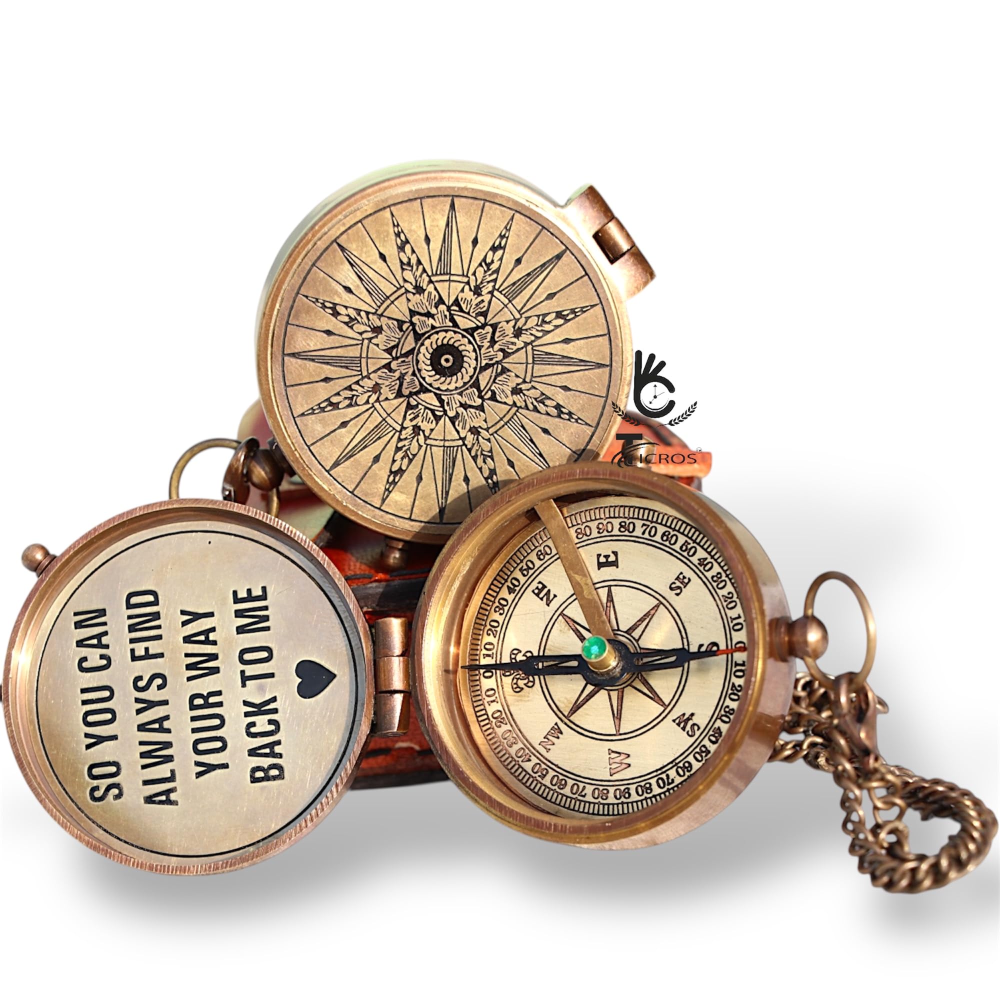 Find Your Way Back to Me Compass, Leather Case view 3