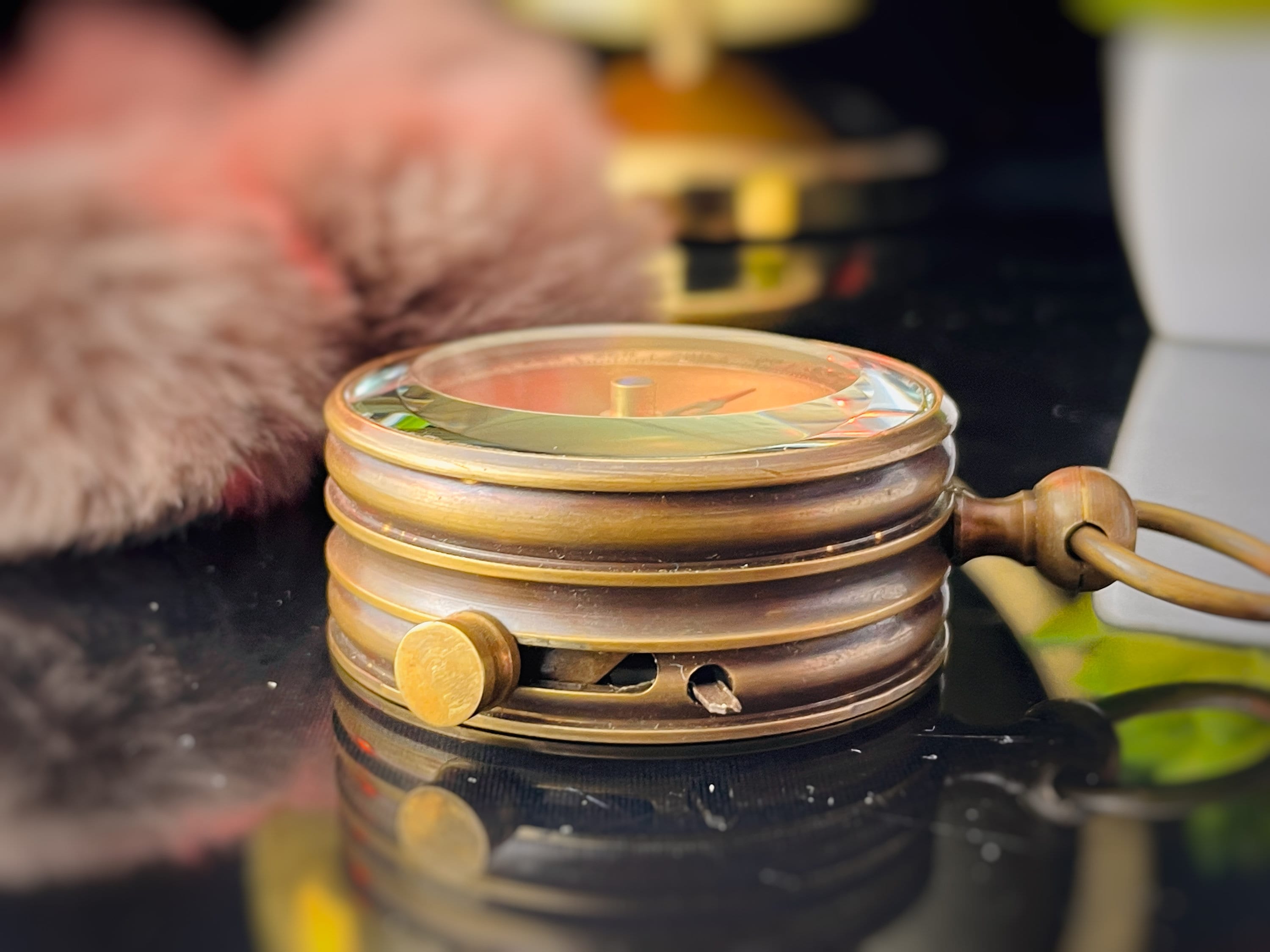 Engraved Dial Compass, Copper Finish view 3