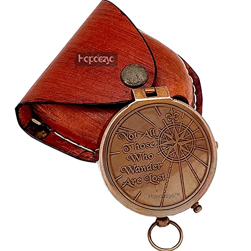 Motivational Compass, Round Leather Case view 2