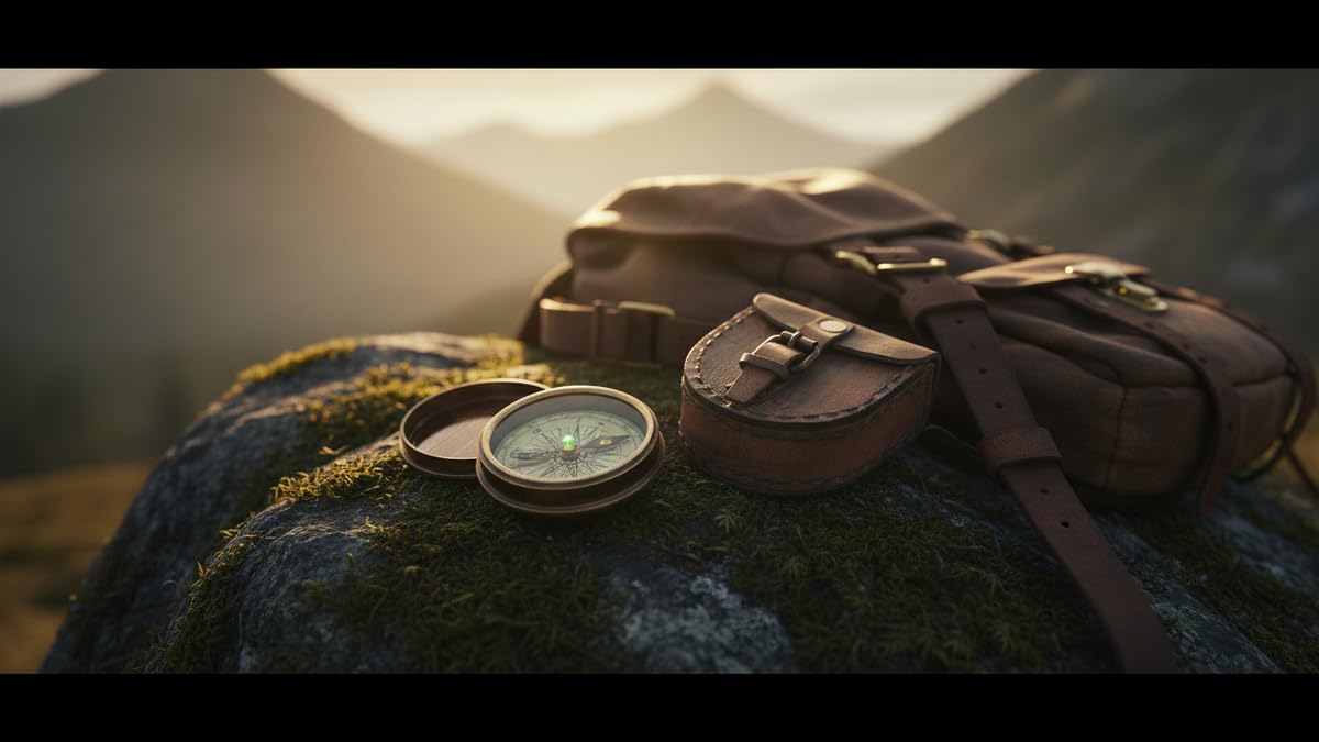Robert Frost Quote Compass, Leather Case view 3