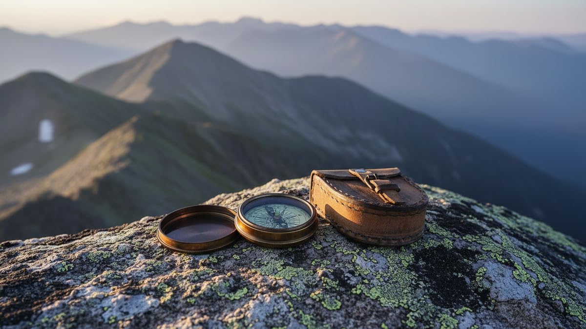 Robert Frost Quote Compass, Leather Case view 5