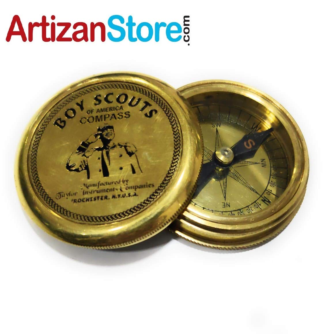 Boy Scout Compass, Leather Case view 2
