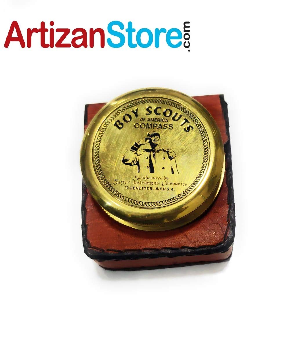 Boy Scout Compass, Leather Case view 4