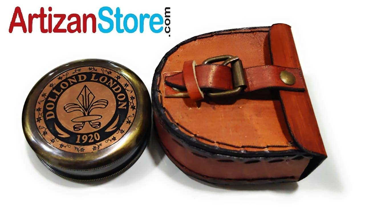 Dollond London Replica Compass, Leather Case view 3