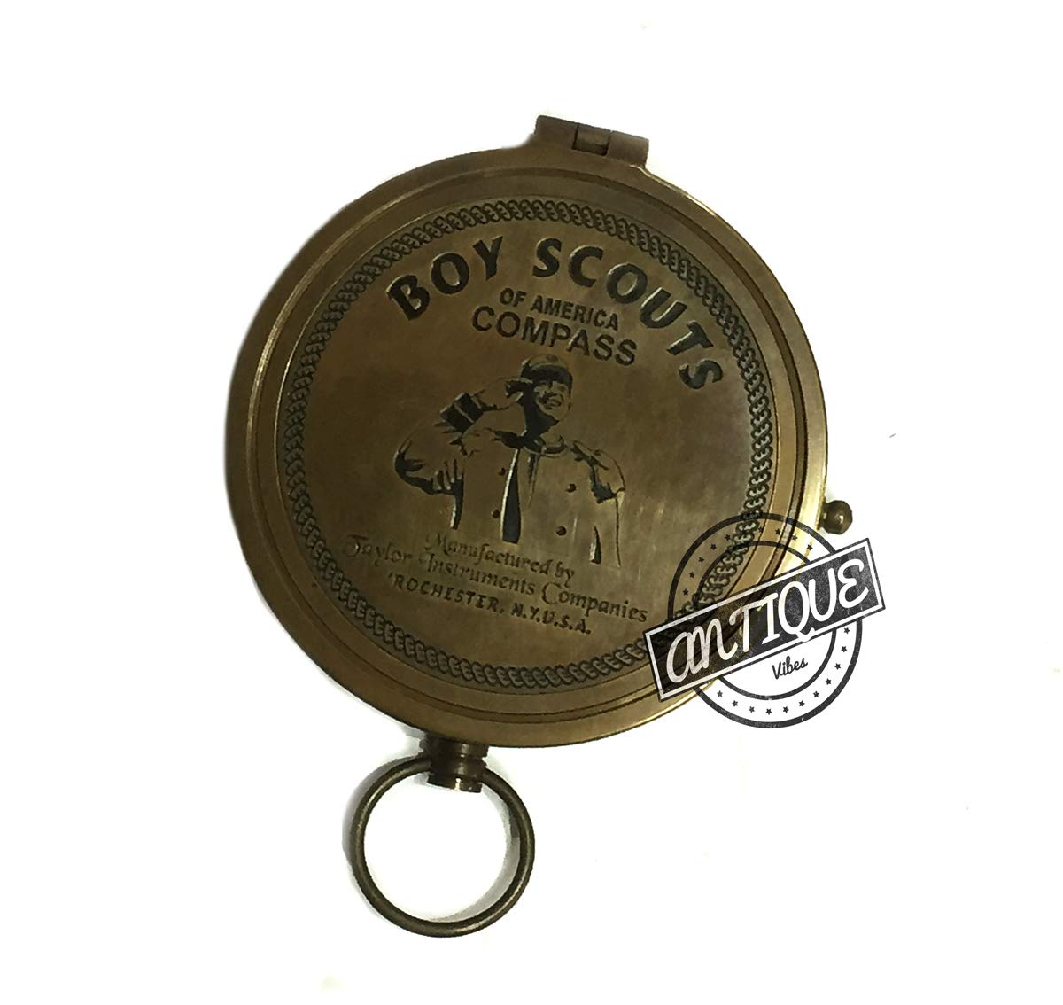 Boy Scout Compass, Antique Finish view 2